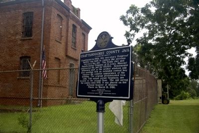 Chattahoochee County Jail and Marker. Click for full size. Chattahoochee County Jail and Marker image. Click for full size.