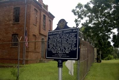 Chattahoochee County Jail and Marker image. Click for full size.