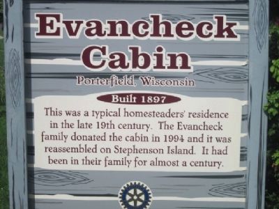 Evancheck Cabin Marker. Click for full size. Evancheck Cabin Marker image. Click for full size.