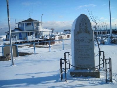 Marker and Harbor Master Building in Winter. Click for full size. Marker and Harbor Master Building in Winter image. Click for full size.
