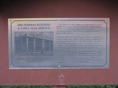 The Federal Building & Early Mail Service Marker. Click for full size. The Federal Building & Early Mail Service Marker image. Click for full size.