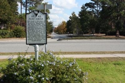 Park Circle Marker, looking south on South Rhett Avenue. Click for full size. Park Circle Marker, looking south on South Rhett Avenue image. Click for full size.