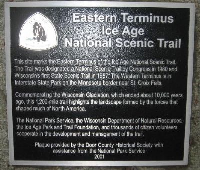 Eastern Terminus Ice Age National Scenic Trail Marker image. Click for full size.