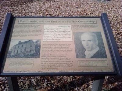 Ferdinando, and the End of the Fairfax Ownership Marker. Click for full size. Ferdinando, and the End of the Fairfax Ownership Marker image. Click for full size.