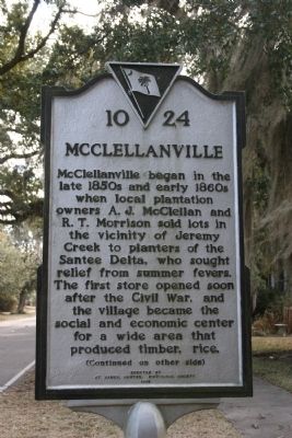 McClellanville Marker (Front) image. Click for full size.