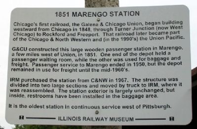 1851 Marengo Station Marker image. Click for full size.