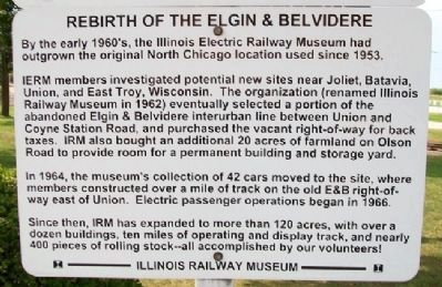 Rebirth of the Elgin & Belvidere Marker - Lower. Click for full size. Rebirth of the Elgin & Belvidere Marker - Lower image. Click for full size.
