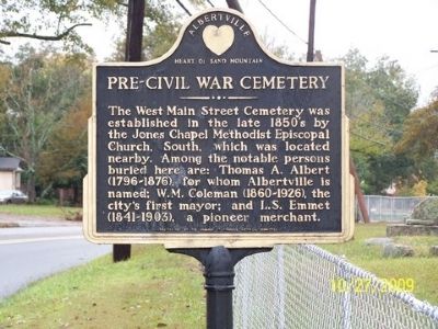 Pre-Civil War Cemetery Marker image. Click for full size.