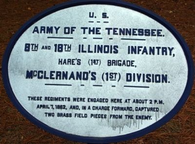 8th and 18th Illinois Infantry Marker image. Click for full size.