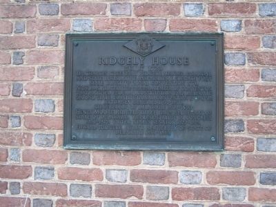 Ridgely House Marker image. Click for full size.
