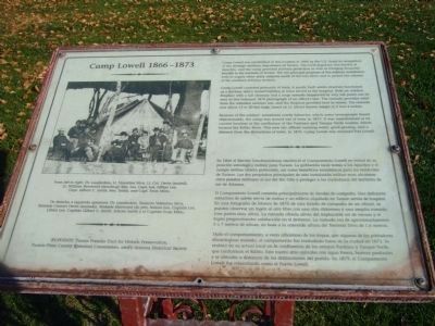 Camp Lowell 1866-1873 Marker. Click for full size. Camp Lowell 1866-1873 Marker image. Click for full size.