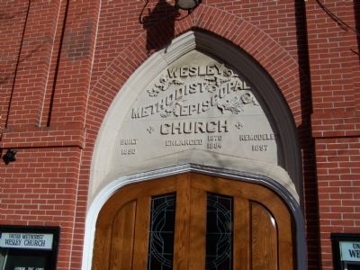 Door of Wesley United Methodist Church image. Click for full size.