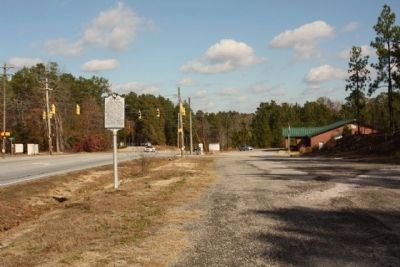Camp Moore Marker, looking north along Fish Hatchery Road towards Wildlife Lane image. Click for full size.