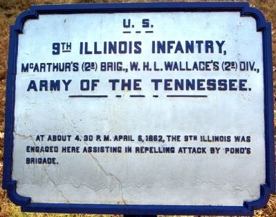 9th Illinois Infantry Marker. Click for full size. 9th Illinois Infantry Marker image. Click for full size.