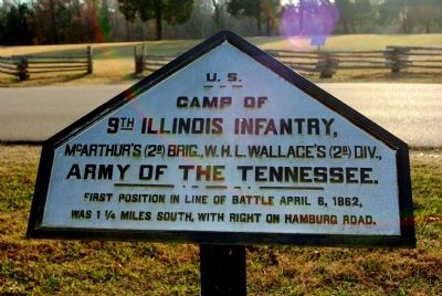Camp of 9th Illinois Infantry Marker image. Click for full size.
