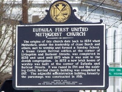 Eufala First United Methodist Church Marker. Click for full size. Eufala First United Methodist Church Marker image. Click for full size.