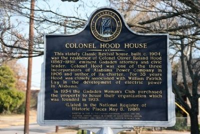 Colonel Hood House Marker image. Click for full size.