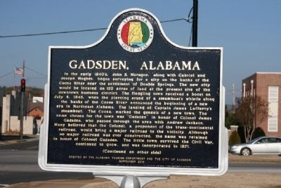 Gadsden, Alabama Marker (Side A) image. Click for full size.