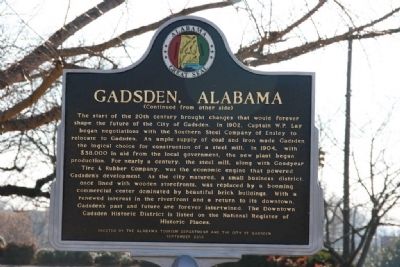 Gadsden, Alabama Marker (Side B) image. Click for full size.