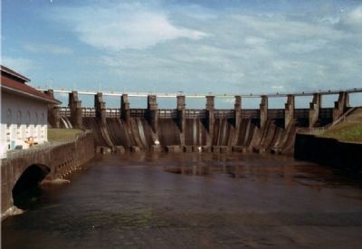 Lake Gatun's Dam Spillway and Power Plant, Panama Canal, Panama.. Click for full size. Lake Gatun's Dam Spillway and Power Plant, Panama Canal, Panama. image. Click for full size.