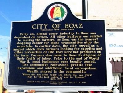City of Boaz Marker - Side B image. Click for full size.