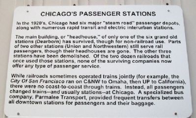 Chicago's Passenger Stations Marker image. Click for full size.