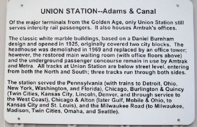 Chicago's Union Station Marker. Click for full size. Chicago's Union Station Marker image. Click for full size.
