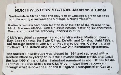 Chicago's Northwestern Station Marker image. Click for full size.
