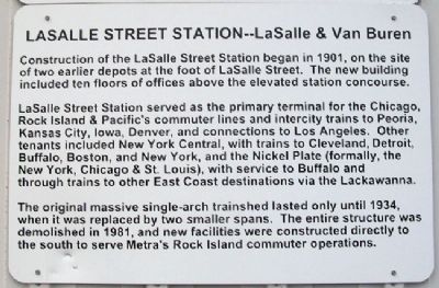 Chicago's LaSalle Street Station Marker image. Click for full size.