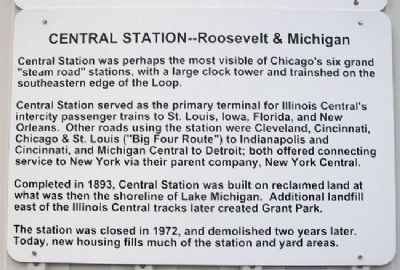 Chicago's Central Station Marker image. Click for full size.