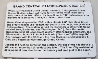 Chicago's Grand Central Station Marker. Click for full size. Chicago's Grand Central Station Marker image. Click for full size.