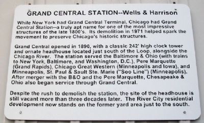 Chicago's Grand Central Station Marker image. Click for full size.