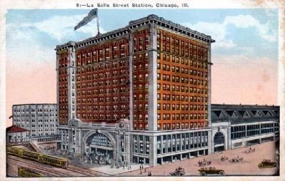 Chicago's LaSalle Street Station Postcard image. Click for full size.