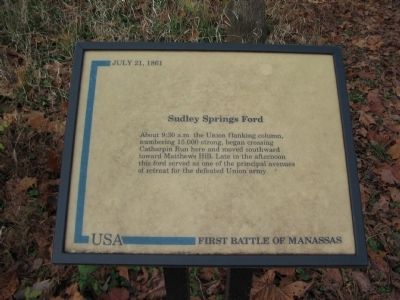 Sudley Springs Ford Marker image. Click for full size.