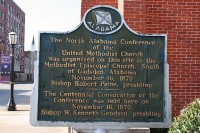 The North Alabama Conference of the United Methodist Church Marker. Click for full size. The North Alabama Conference of the United Methodist Church Marker image. Click for full size.