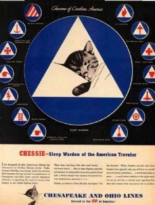 WWII-era Chessie Cat Advertisement image. Click for full size.