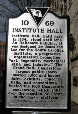 Institute Hall / "The Union Is Dissolved!" Marker image. Click for full size.