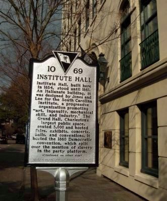 Showing earlier "Ordinance of Secession" marker on adjacent building image. Click for full size.
