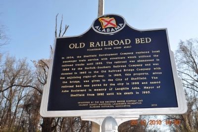 Old Railroad Bed Marker - Side B image. Click for full size.