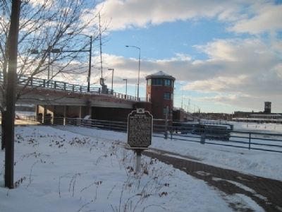 Green Bay Road Marker and Ray Nitschke Memorial Bridge image. Click for full size.