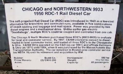 Chicago and North Western 9933 Marker image. Click for full size.