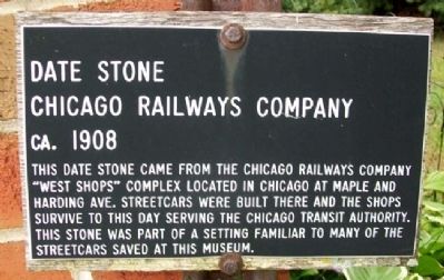 Chicago Railways Company Date Stone Marker image. Click for full size.