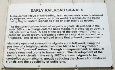 Early Railroad Signals Marker image. Click for full size.