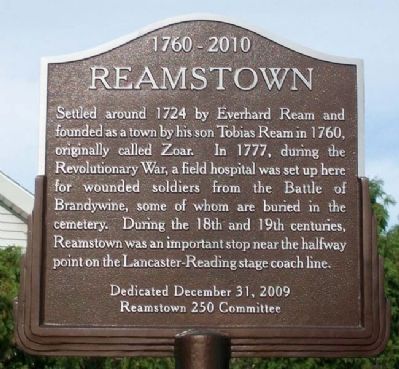 Reamstown Marker. Click for full size. Reamstown Marker image. Click for full size.