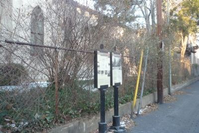 In the Alley Marker - Panels 1 & 2 with Christ Church visible behind fence image. Click for full size.