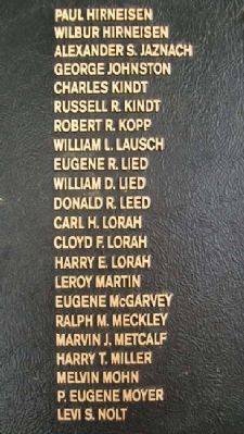 East Cocalico Twp Korean War Memorial Honor Roll. Click for full size. East Cocalico Twp Korean War Memorial Honor Roll image. Click for full size.
