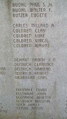 East Cocalico Twp World War II Memorial Honor Roll image. Click for full size.