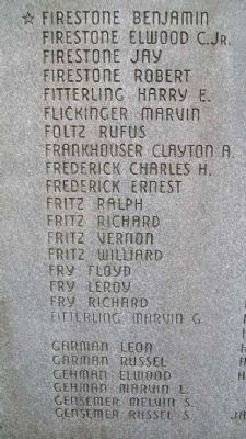 East Cocalico Twp World War II Memorial Honor Roll. Click for full size. East Cocalico Twp World War II Memorial Honor Roll image. Click for full size.