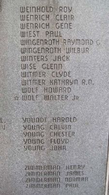 East Cocalico Twp World War II Memorial Honor Roll image. Click for full size.