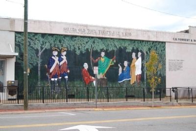 Saluda Old Town Treaty, July 2, 1755 Mural image. Click for full size.